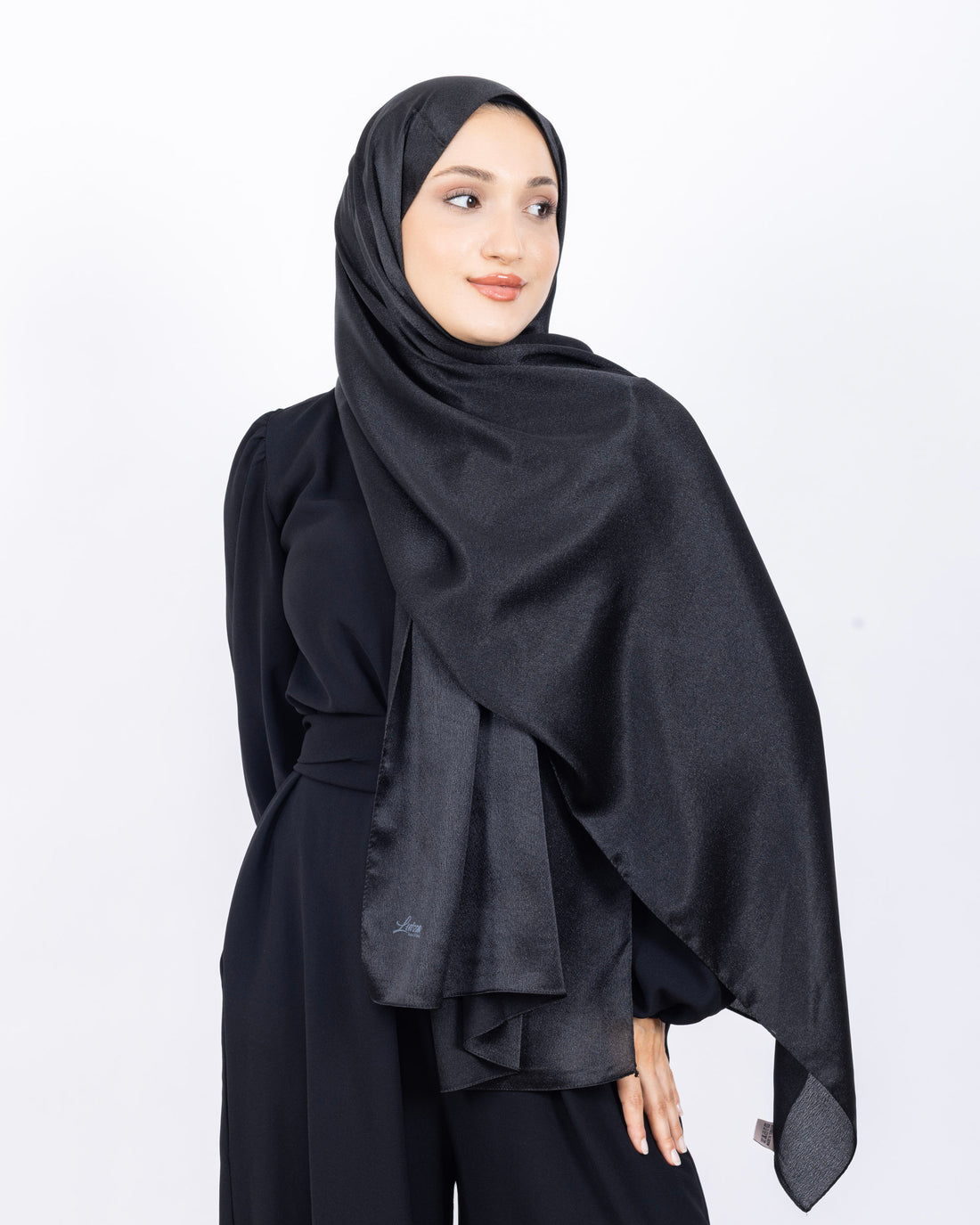 Düz Kristal Şal D019 Siyah