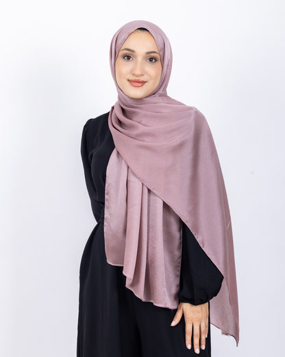 Düz Kristal Şal D019 Gül Kurusu