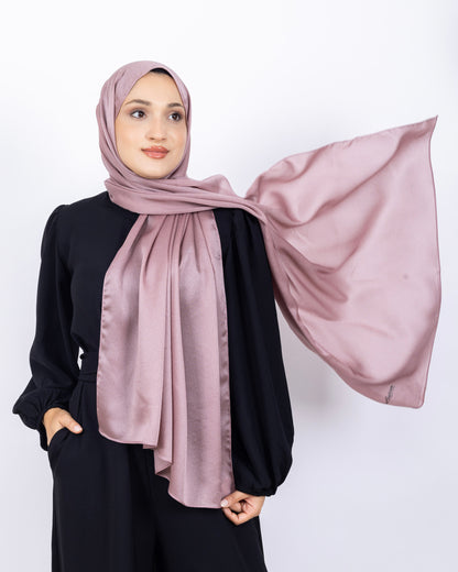 Düz Kristal Şal D019 Gül Kurusu