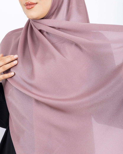 Düz Kristal Şal D019 Gül Kurusu