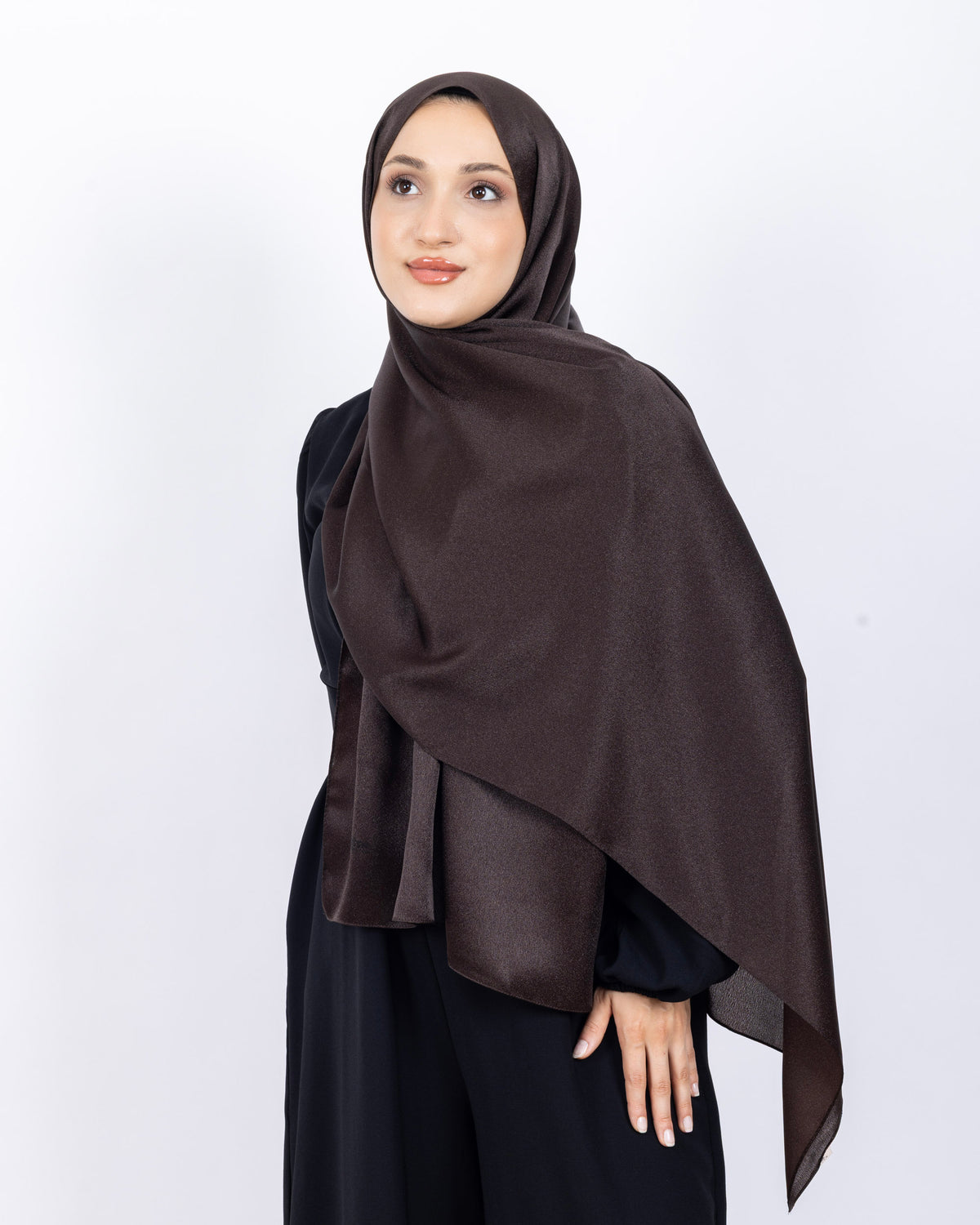 Düz Kristal Şal D019 Acı Kahve