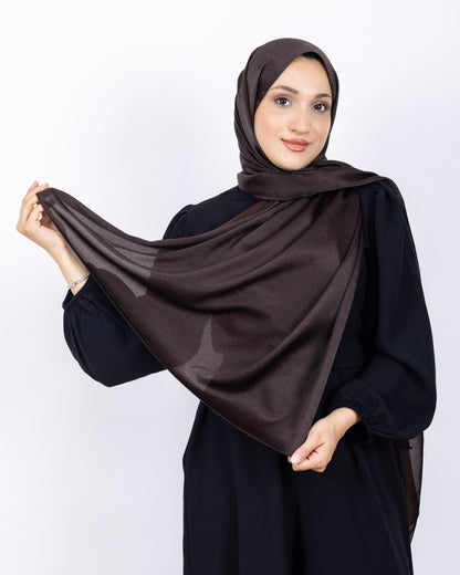 Düz Kristal Şal D019 Acı Kahve