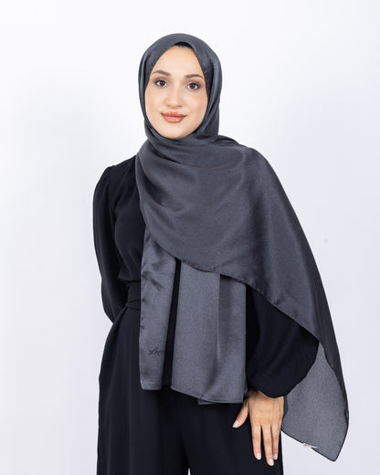 Düz Kristal Şal D019 Koyu Gri