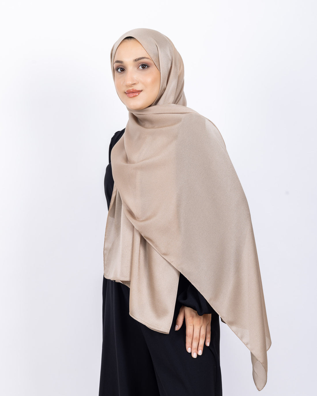 Düz Kristal Şal D019 Sütlü Kahve
