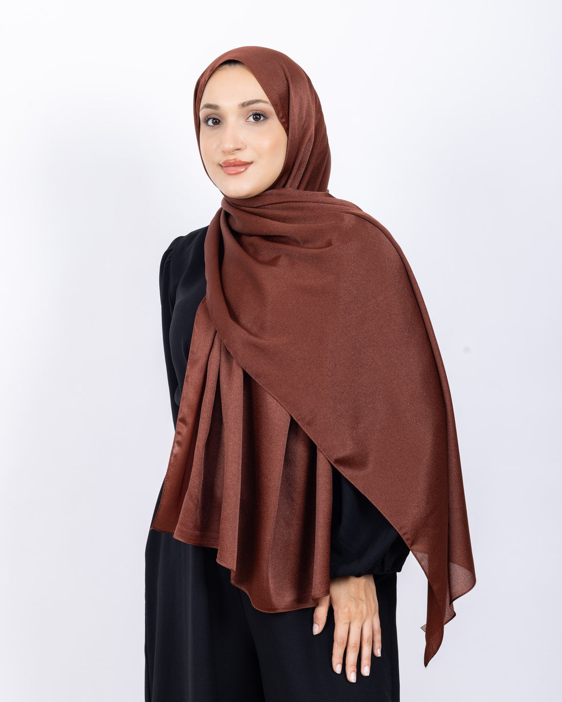 Düz Kristal Şal D019 Kiremit