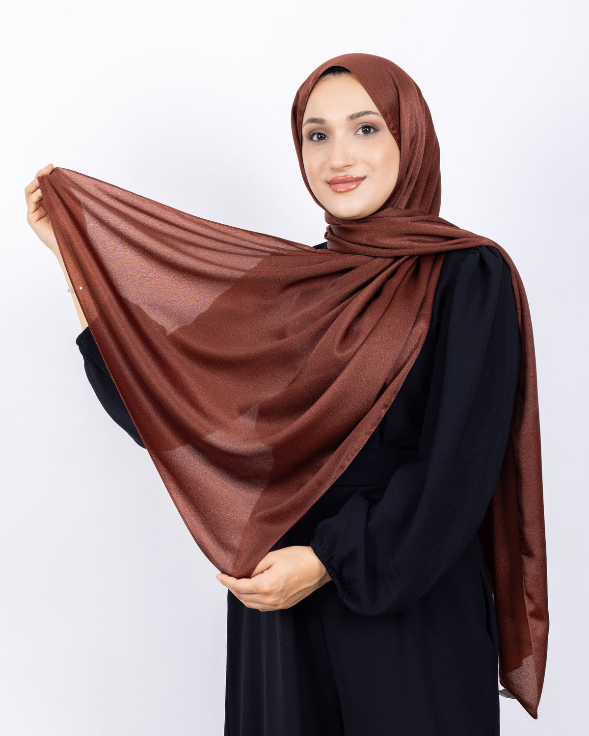 Düz Kristal Şal D019 Kiremit