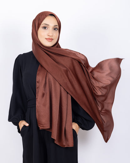 Düz Kristal Şal D019 Kiremit