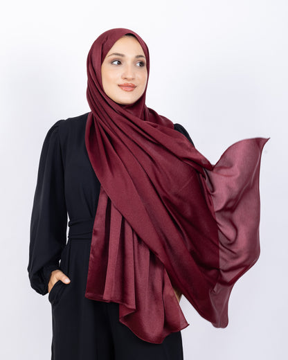 Düz Kristal Şal D019 Bordo