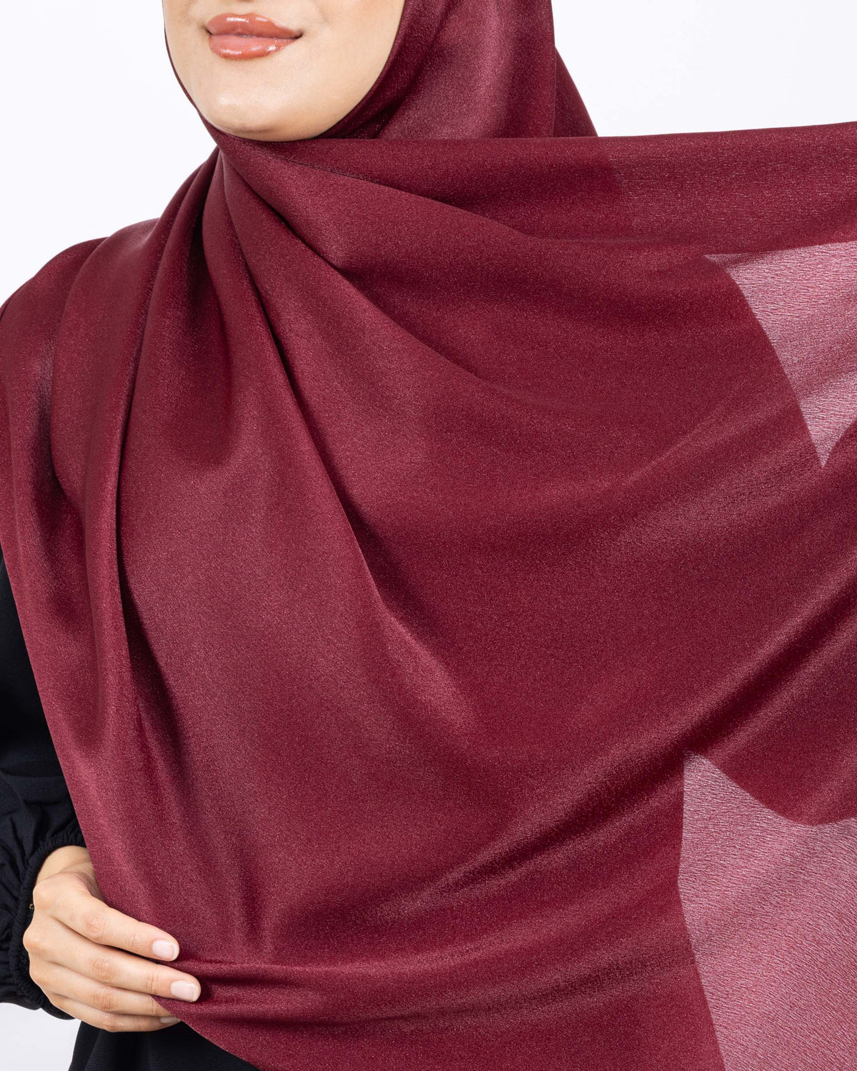 Düz Kristal Şal D019 Bordo