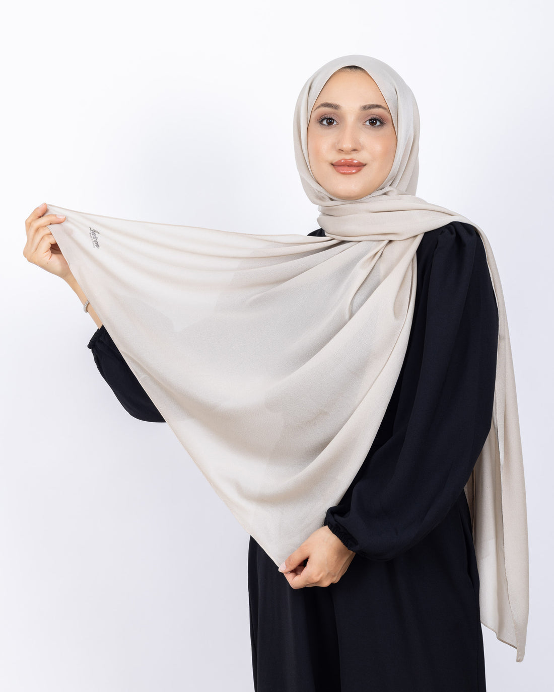 Düz Kristal Şal D019 Taş Rengi