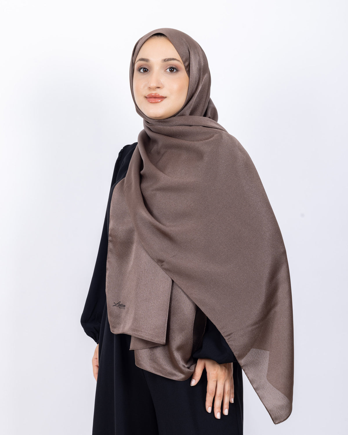 Düz Kristal Şal D019 Açık Kahve