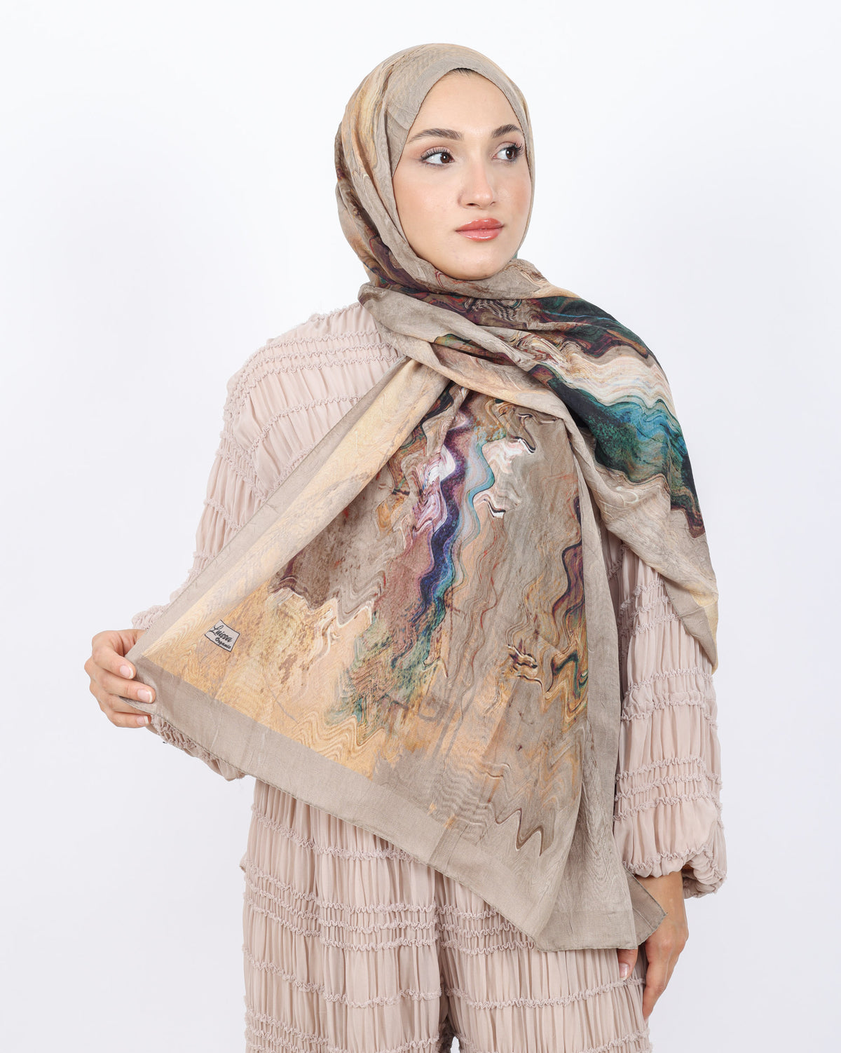 Soft Bambu Kraş Şal D045 Vizon