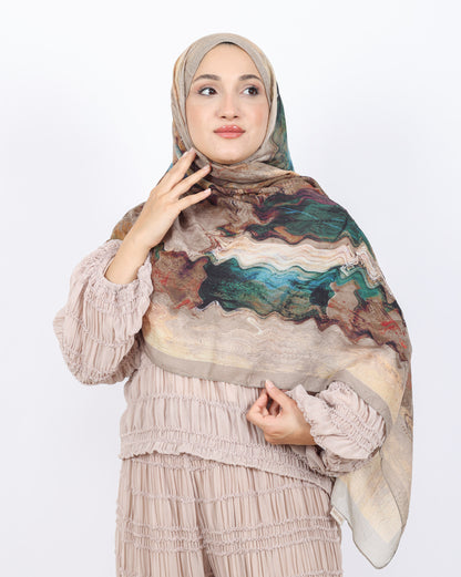 Soft Bambu Kraş Şal D045 Vizon