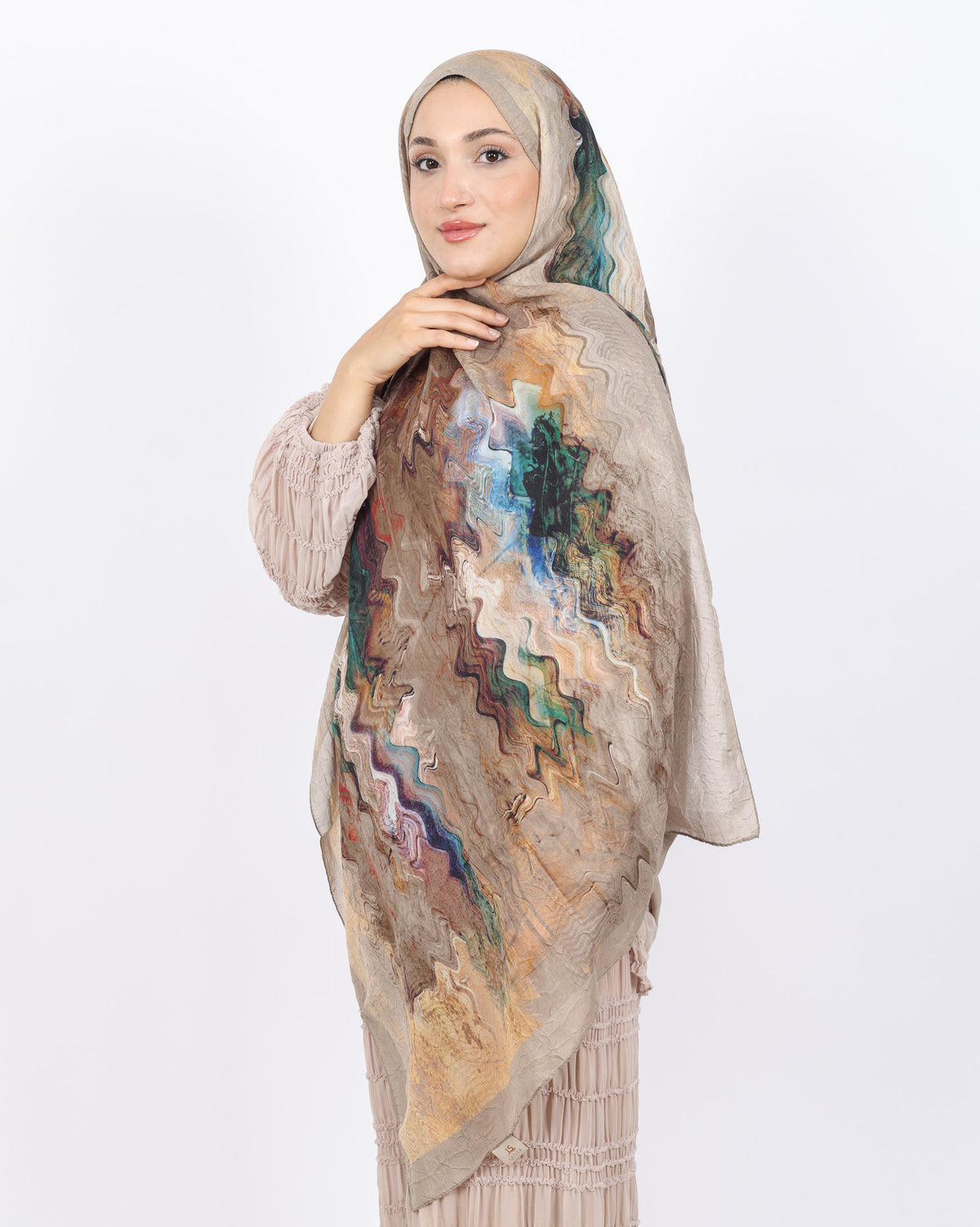 Soft Bambu Kraş Şal D045 Vizon