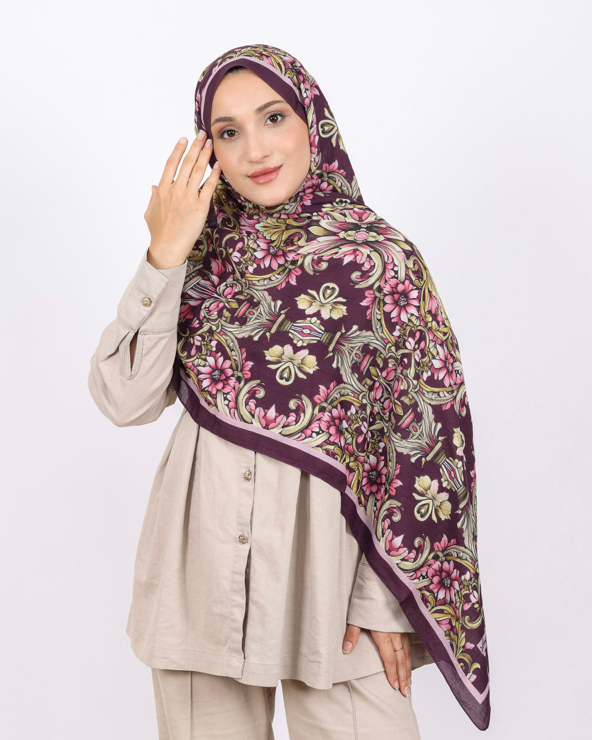 Soft Bambu Kraş Şal D040 Mürdüm