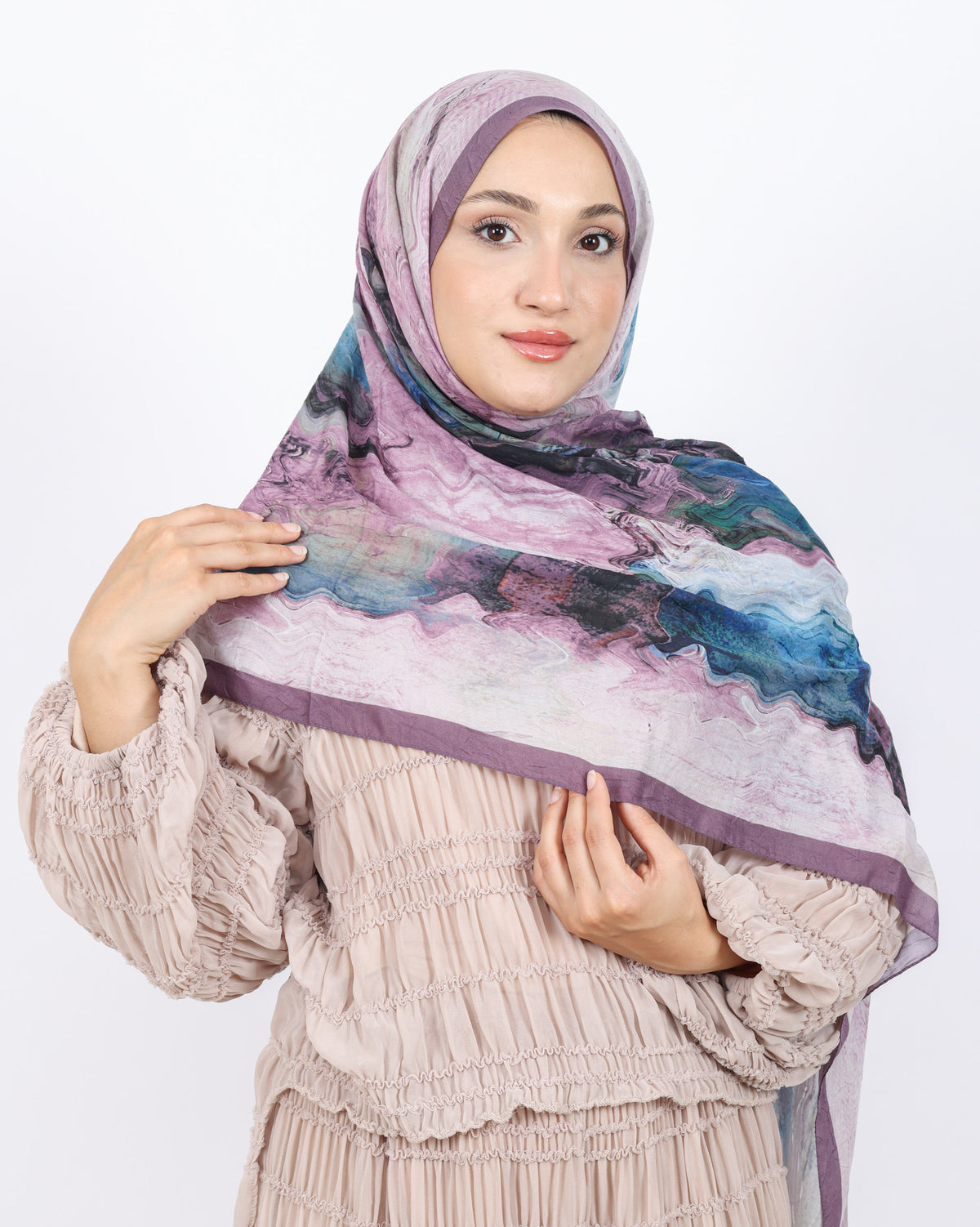 Soft Bambu Kraş Şal D045 Gül Kurusu