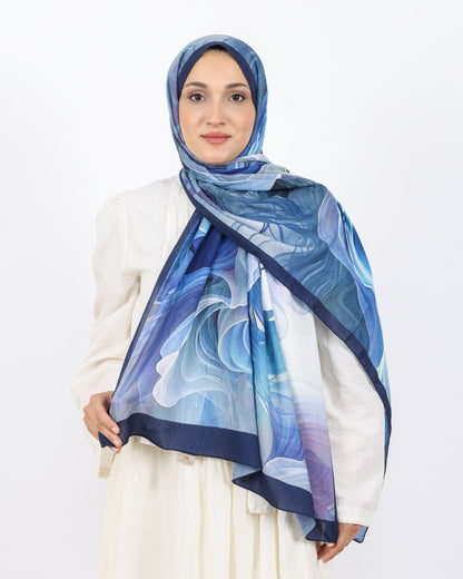 Soft Bambu Kraş Şal D052 Lacivert