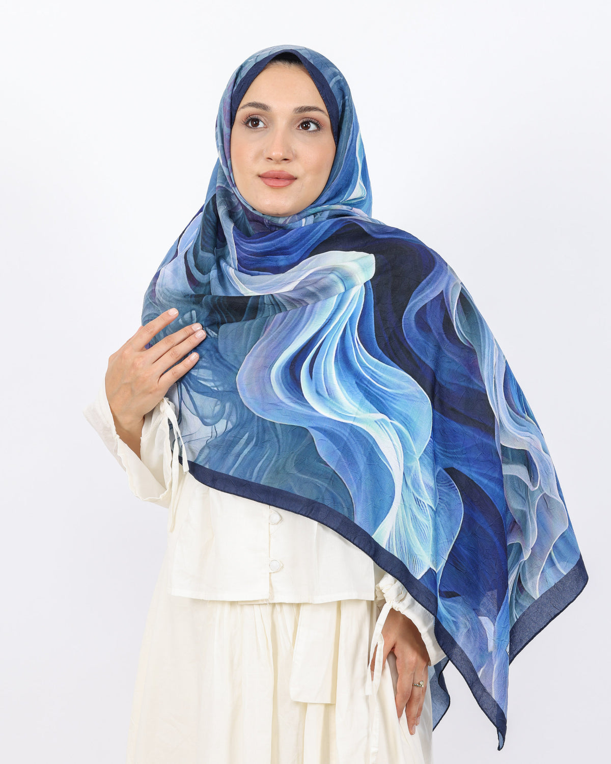 Soft Bambu Kraş Şal D052 Lacivert