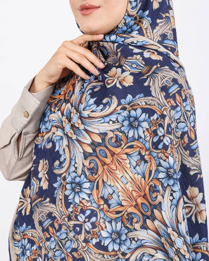 Soft Bambu Kraş Şal D040 Lacivert