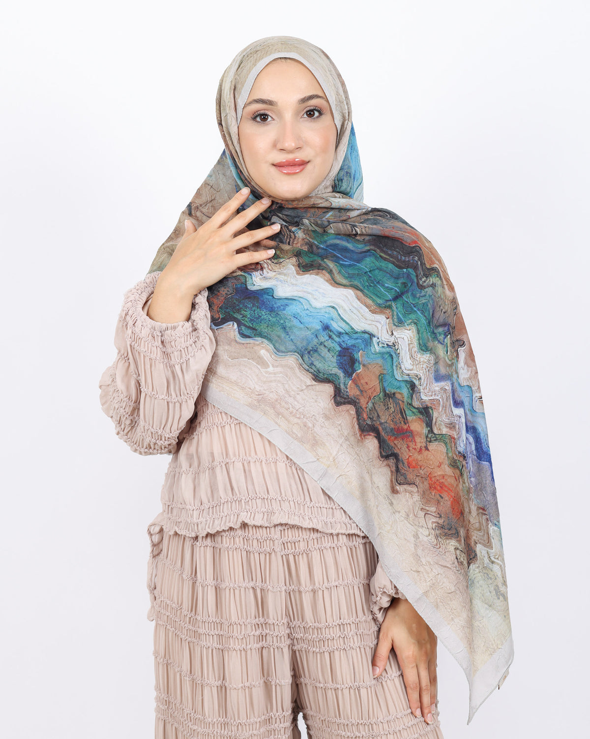 Soft Bambu Kraş Şal D045 Taş Rengi