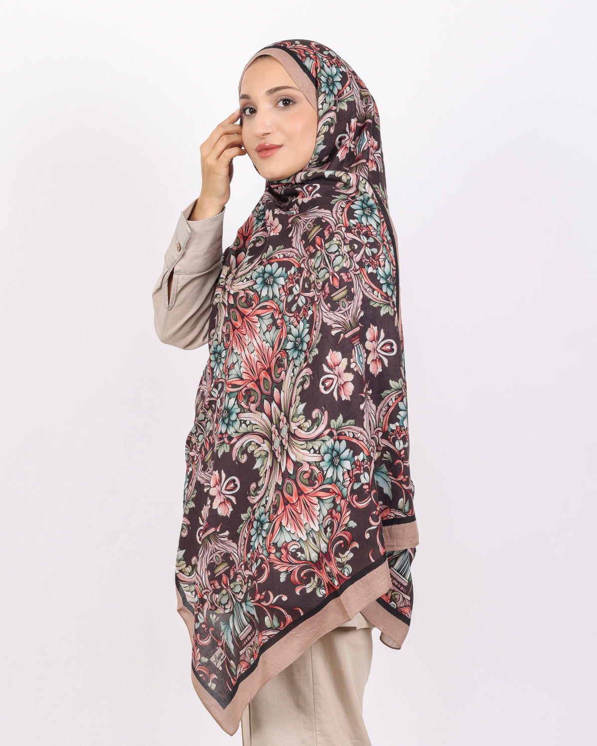 Soft Bambu Kraş Şal D040 Vizon