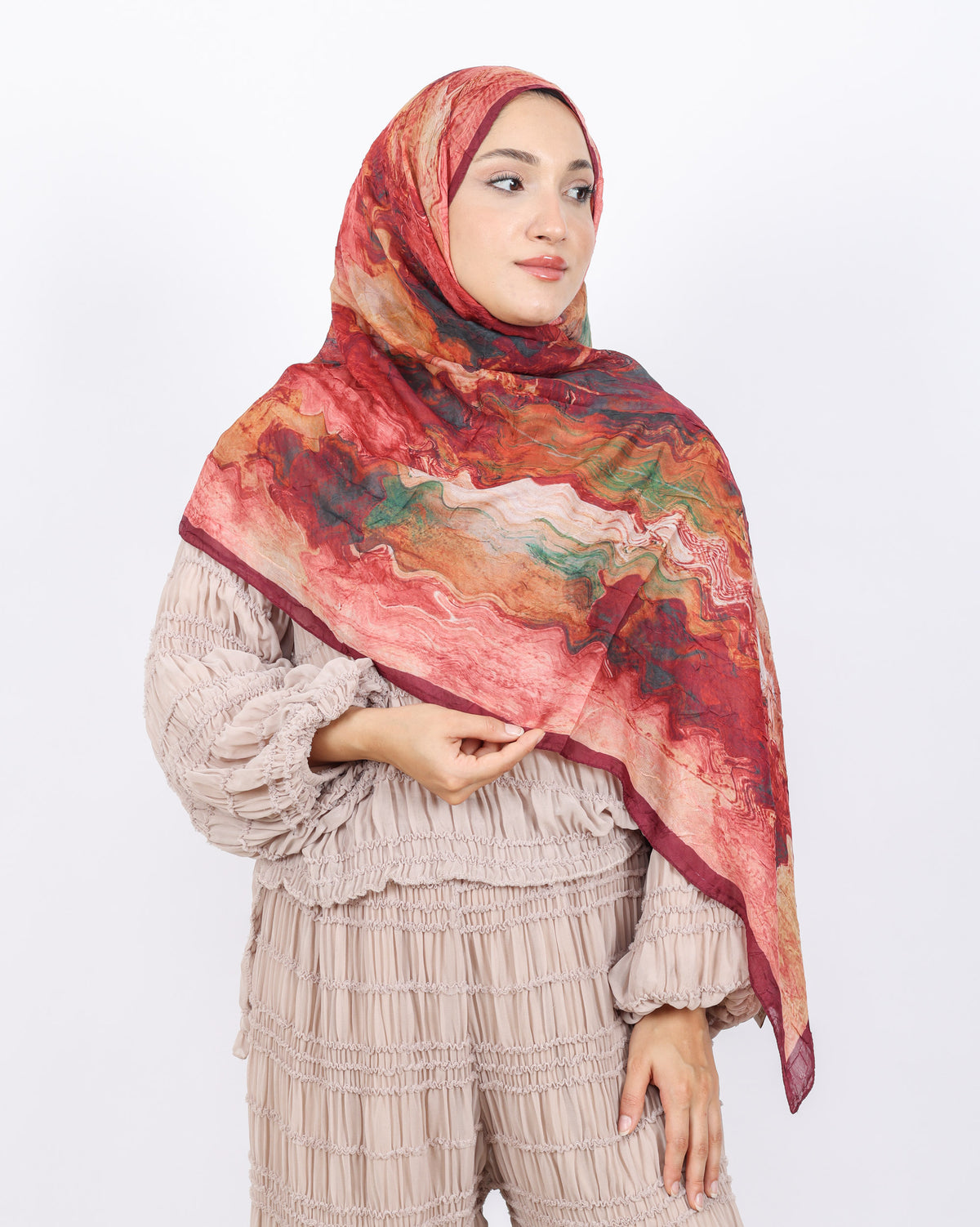 Soft Bambu Kraş Şal D045 Bordo