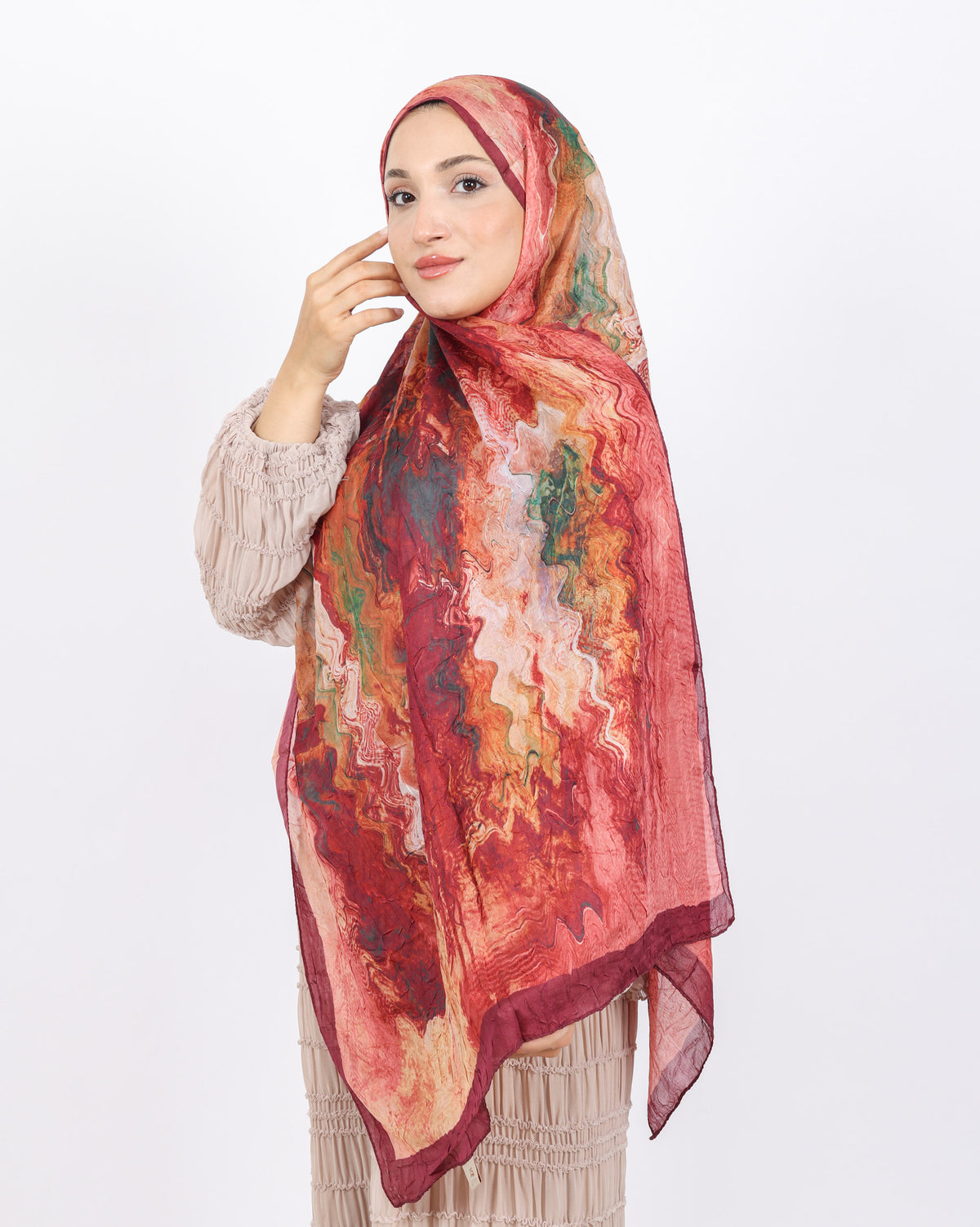 Soft Bambu Kraş Şal D045 Bordo