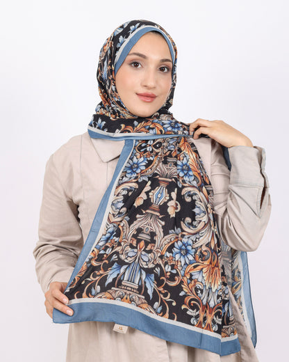 Soft Bambu Kraş Şal D040 İndigo-Mavi