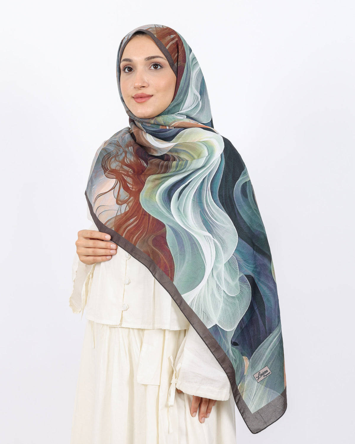Soft Bambu Kraş Şal D052 Kahve-Yeşil
