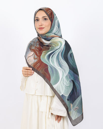 Soft Bambu Kraş Şal D052 Kahve-Yeşil