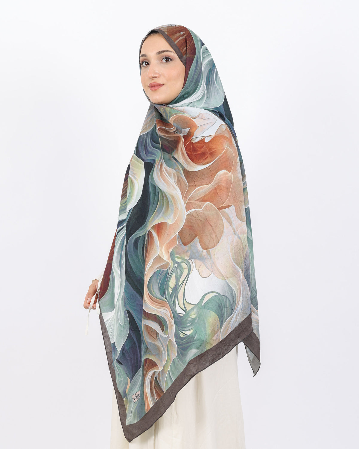 Soft Bambu Kraş Şal D052 Kahve-Yeşil