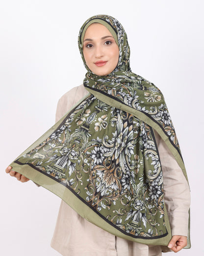 Soft Bambu Kraş Şal D040 Zeytin Yeşili