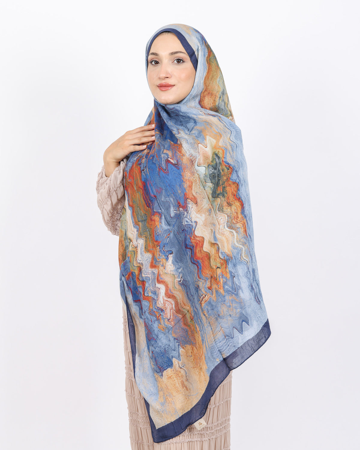 Soft Bambu Kraş Şal D045 Lacivert
