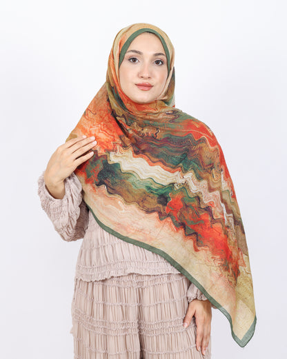 Soft Bambu Kraş Şal D045 Haki Yeşili