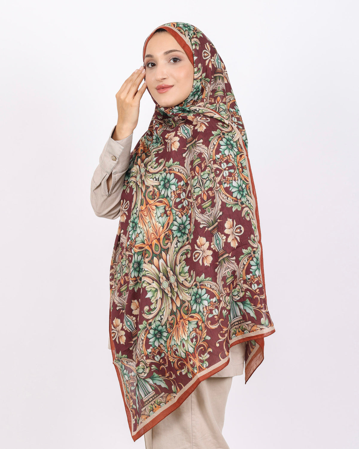 Soft Bambu Kraş Şal D040 Kiremit