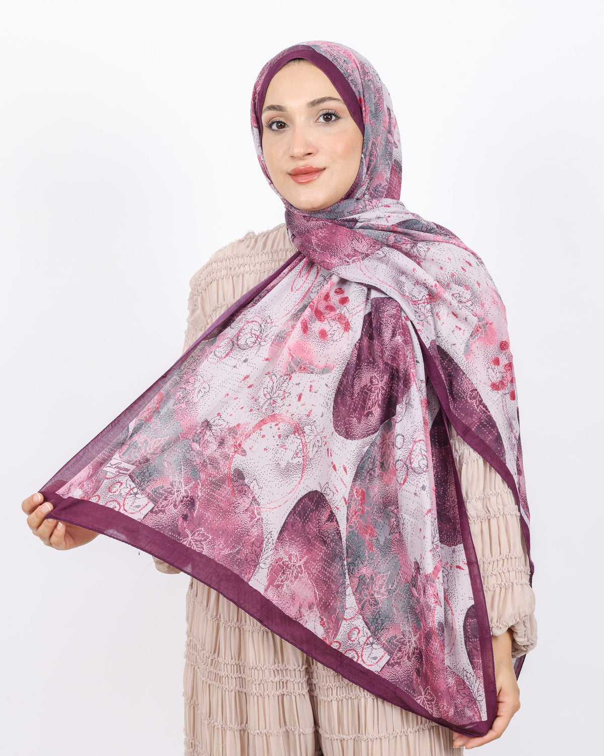Soft Bambu Kraş Şal D046 Mürdüm