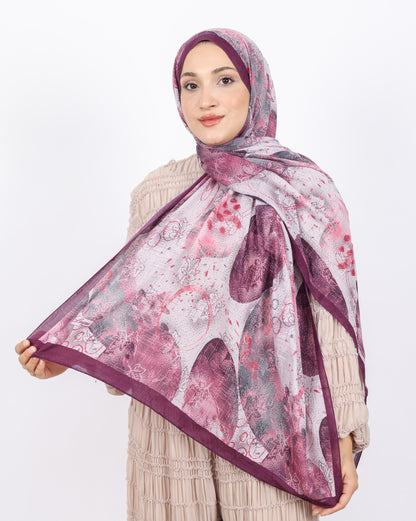 Soft Bambu Kraş Şal D046 Mürdüm
