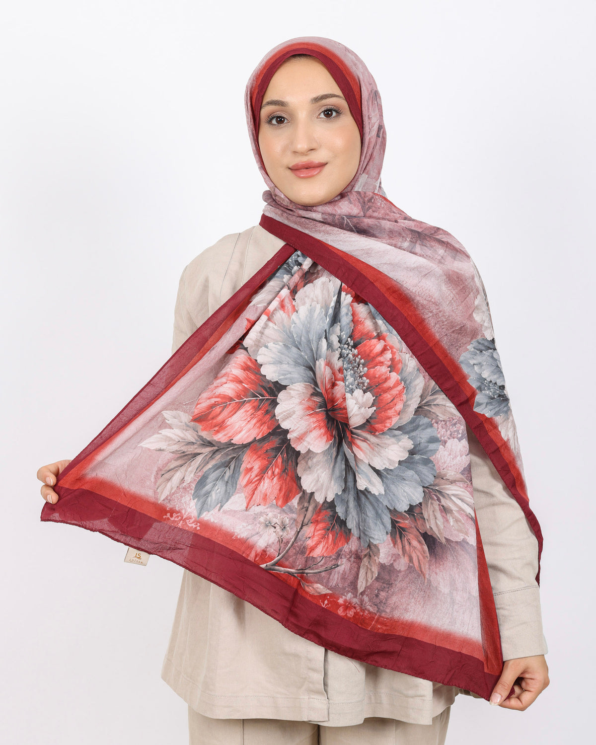 Soft Bambu Kraş Şal D041 Bordo