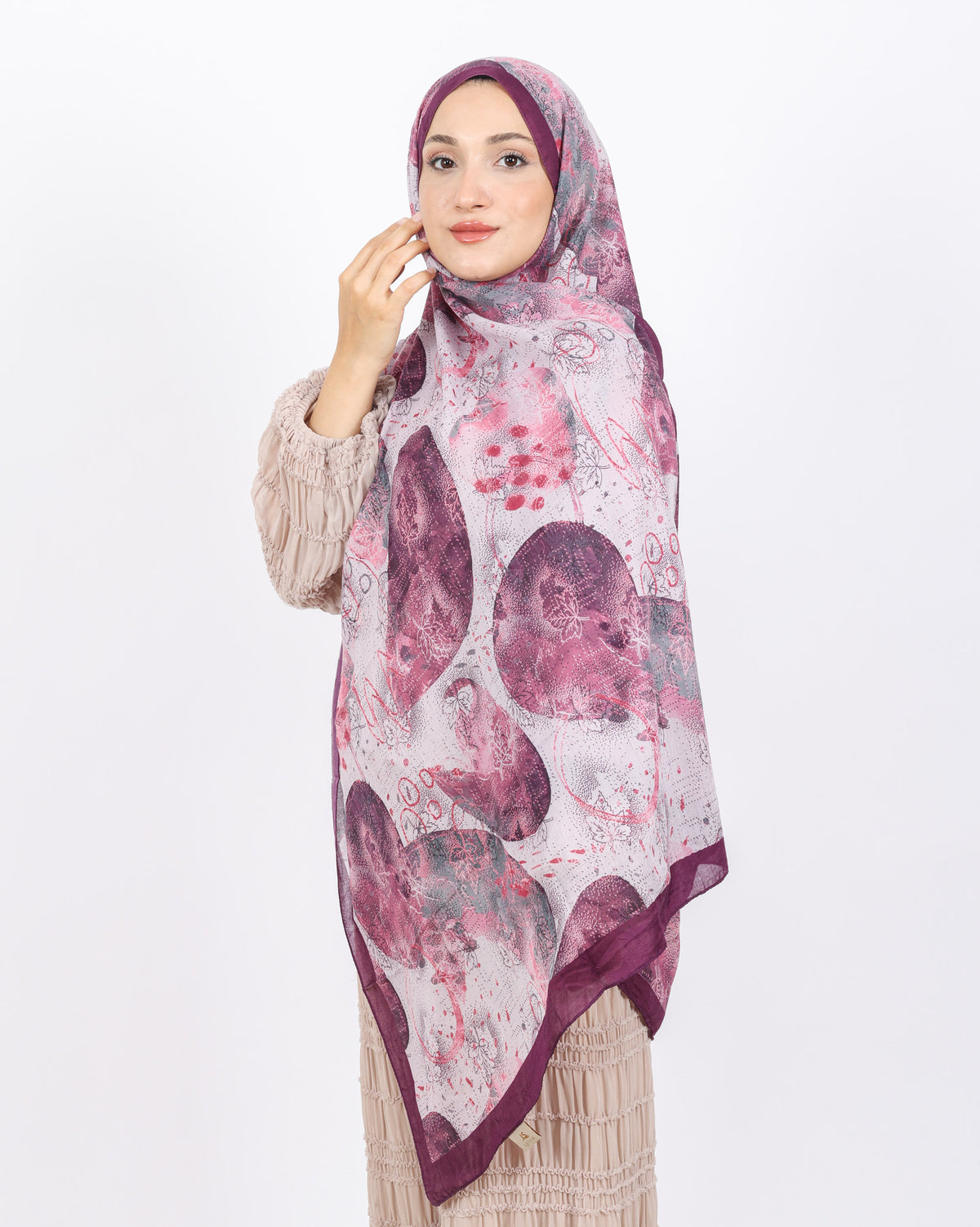 Soft Bambu Kraş Şal D046 Mürdüm