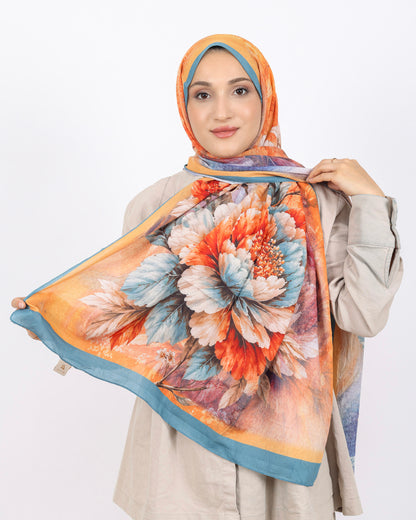 Soft Bambu Kraş Şal D041 Mavi