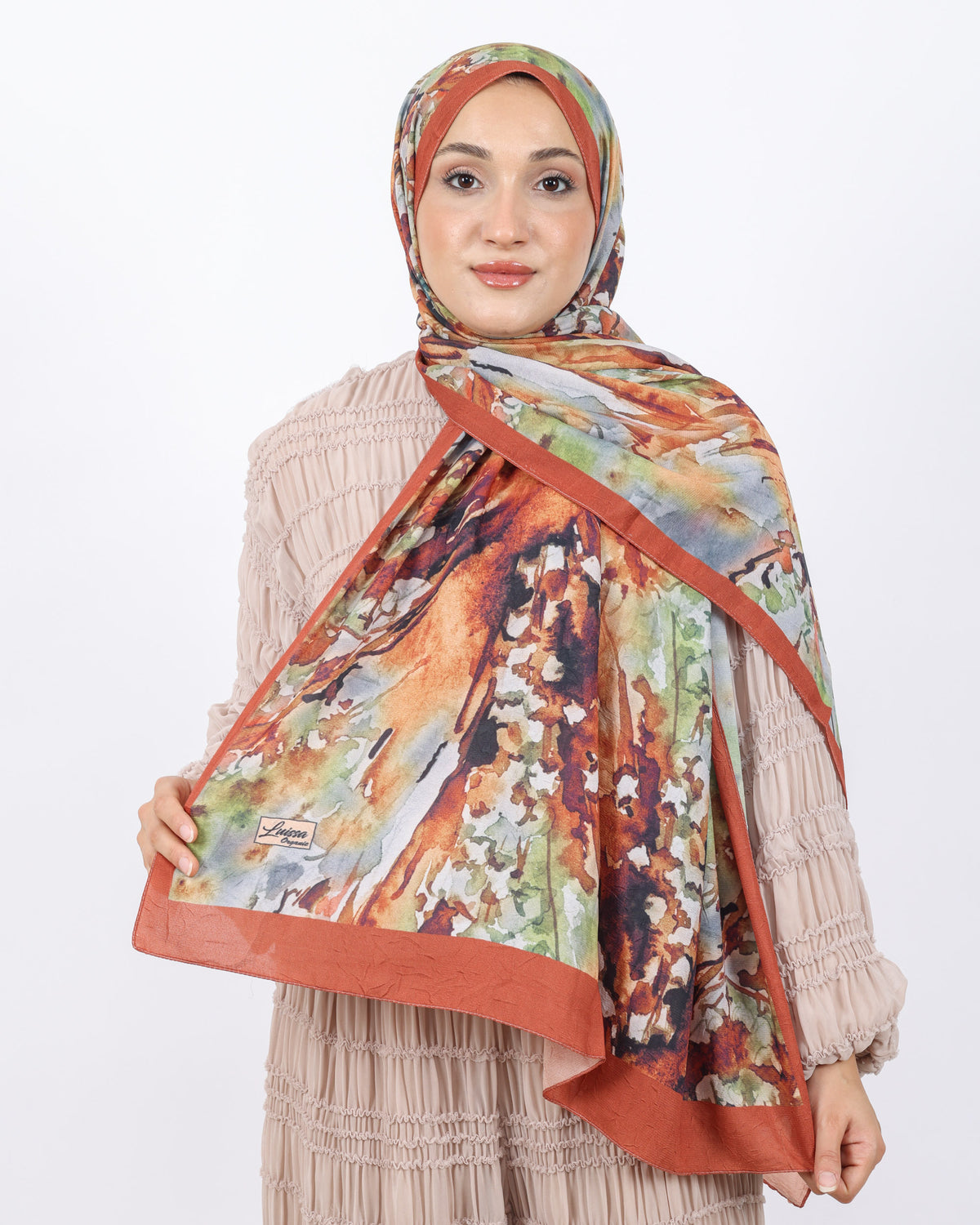 Soft Bambu Kraş Şal D051 Kiremit