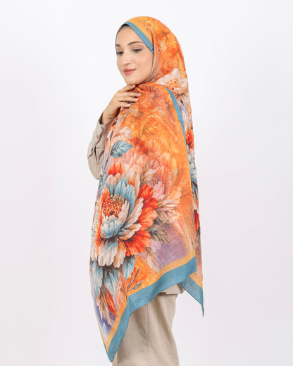 Soft Bambu Kraş Şal D041 Mavi