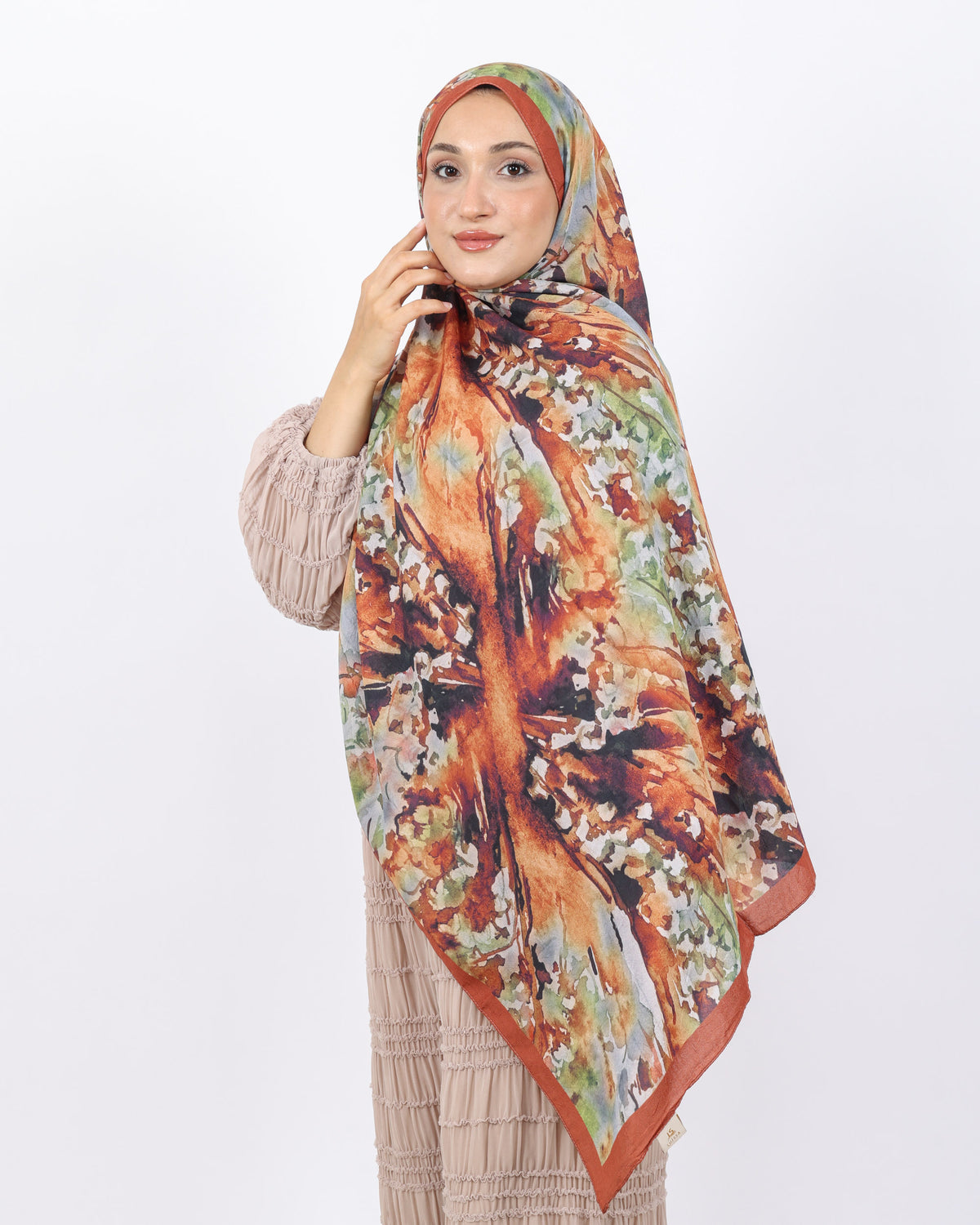 Soft Bambu Kraş Şal D051 Kiremit