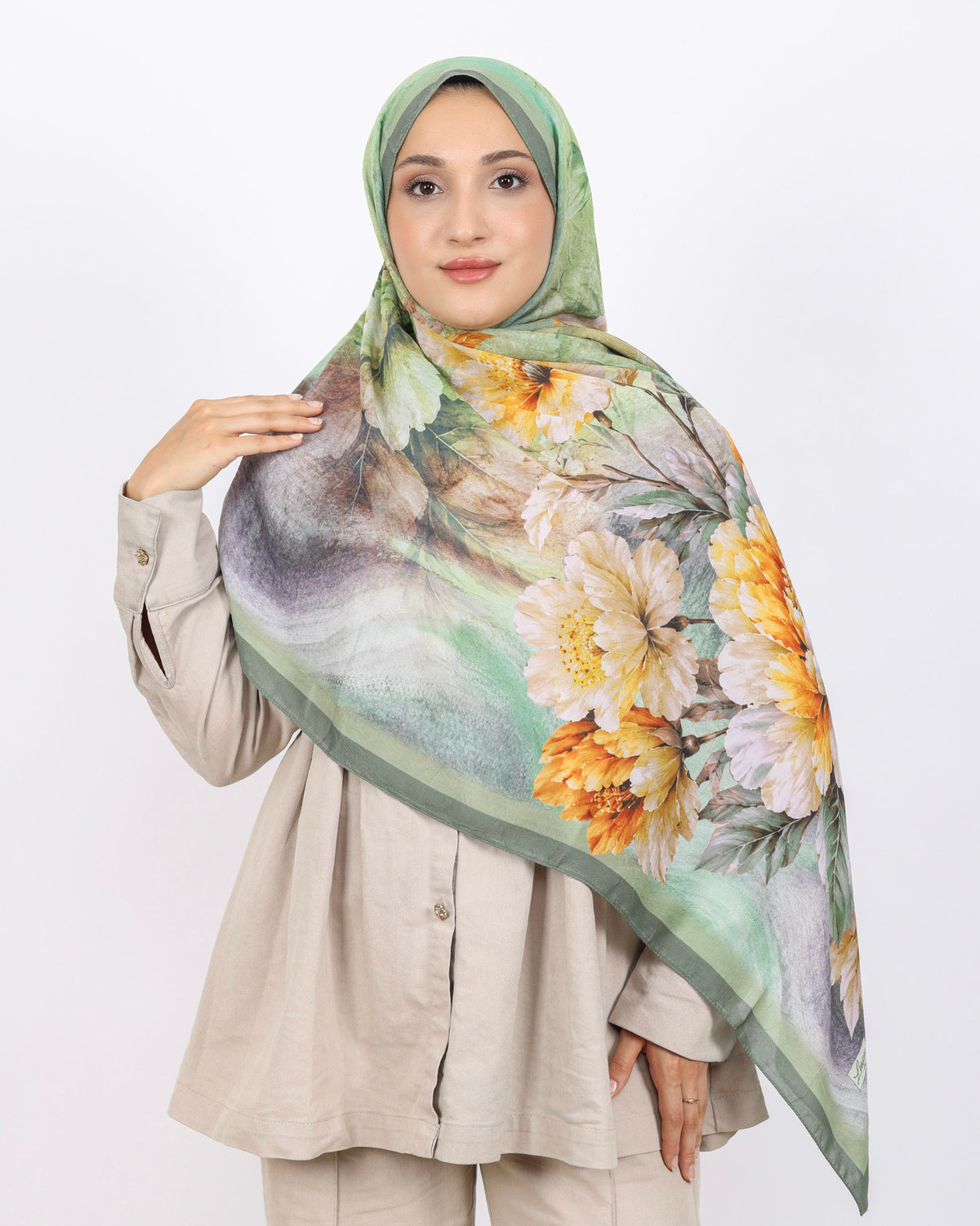Soft Bambu Kraş Şal D041 Su Yeşili