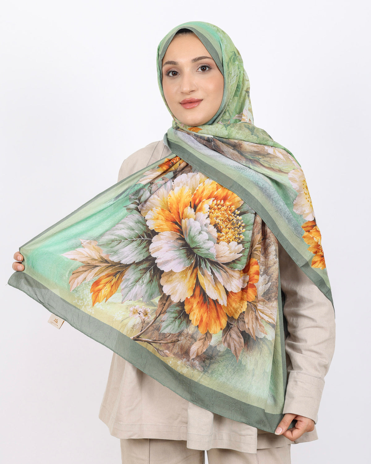 Soft Bambu Kraş Şal D041 Su Yeşili