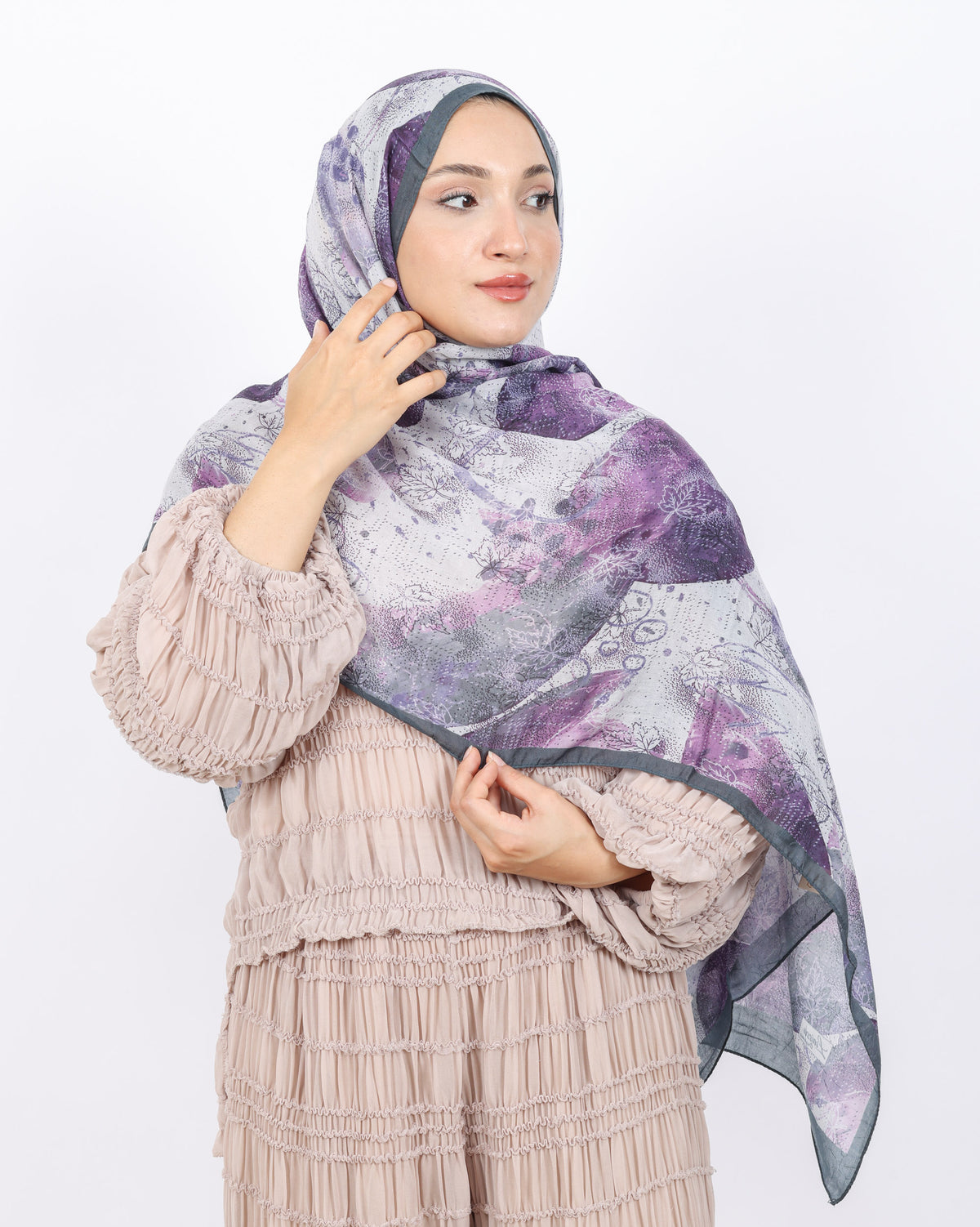 Soft Bambu Kraş Şal D046 Gri