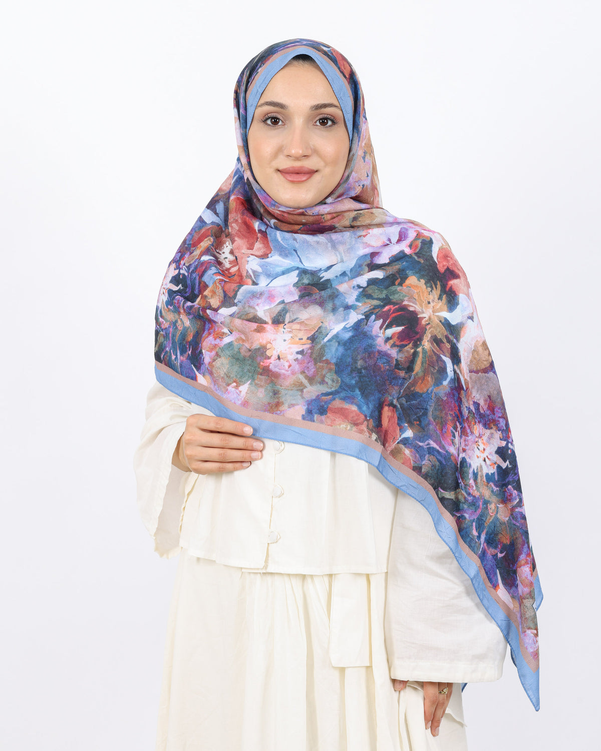 Soft Bambu Kraş Şal D053 Buz Mavisi