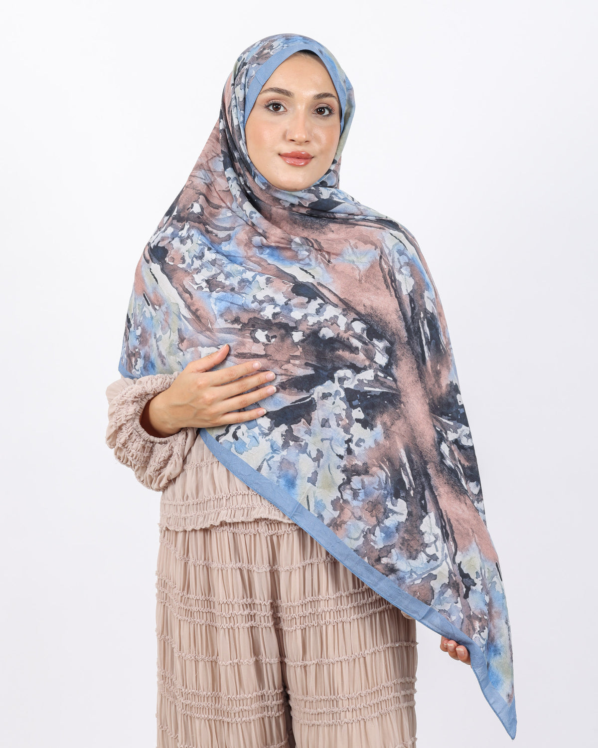 Soft Bambu Kraş Şal D051 Mavi