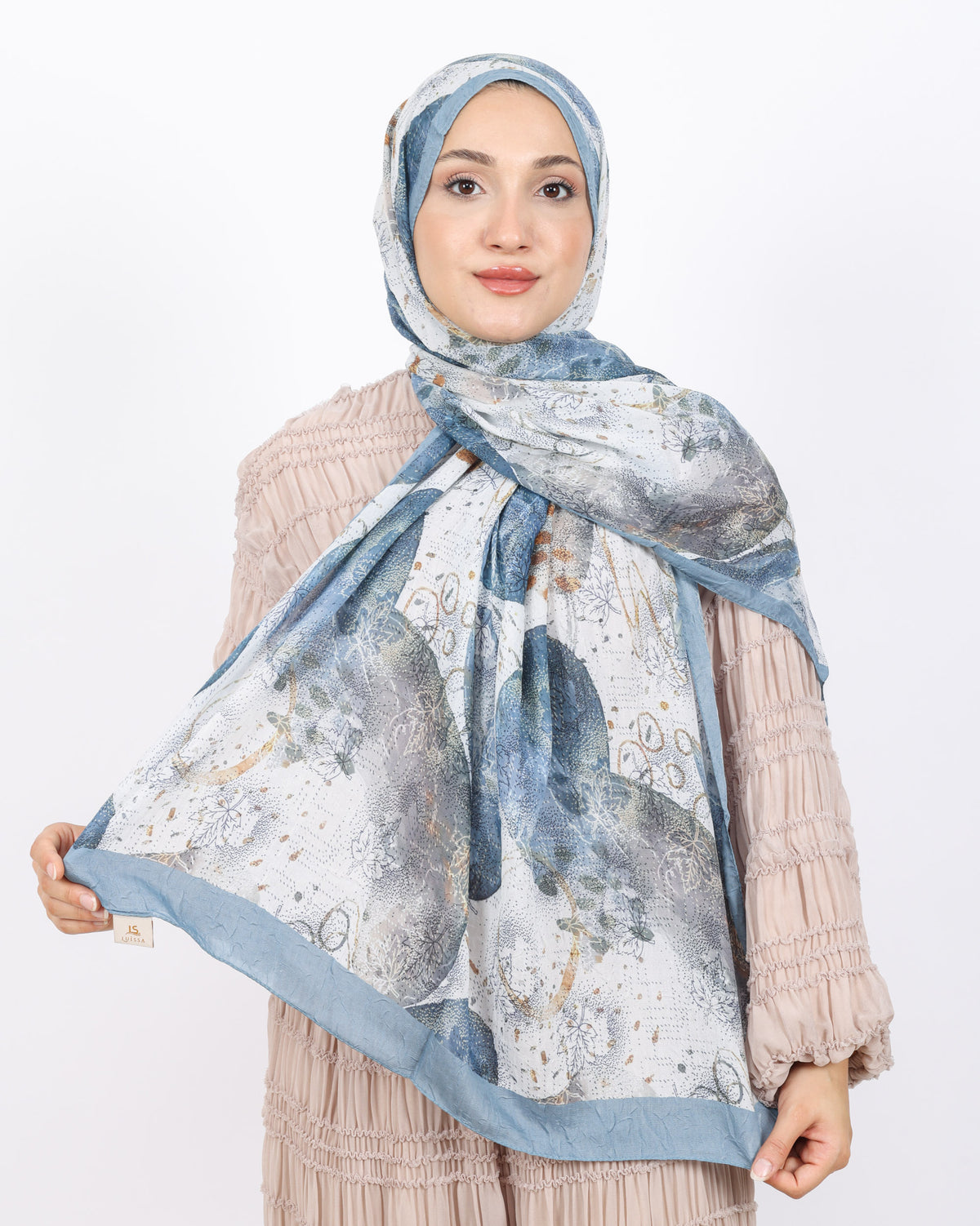 Soft Bambu Kraş Şal D046 Açık Mavi