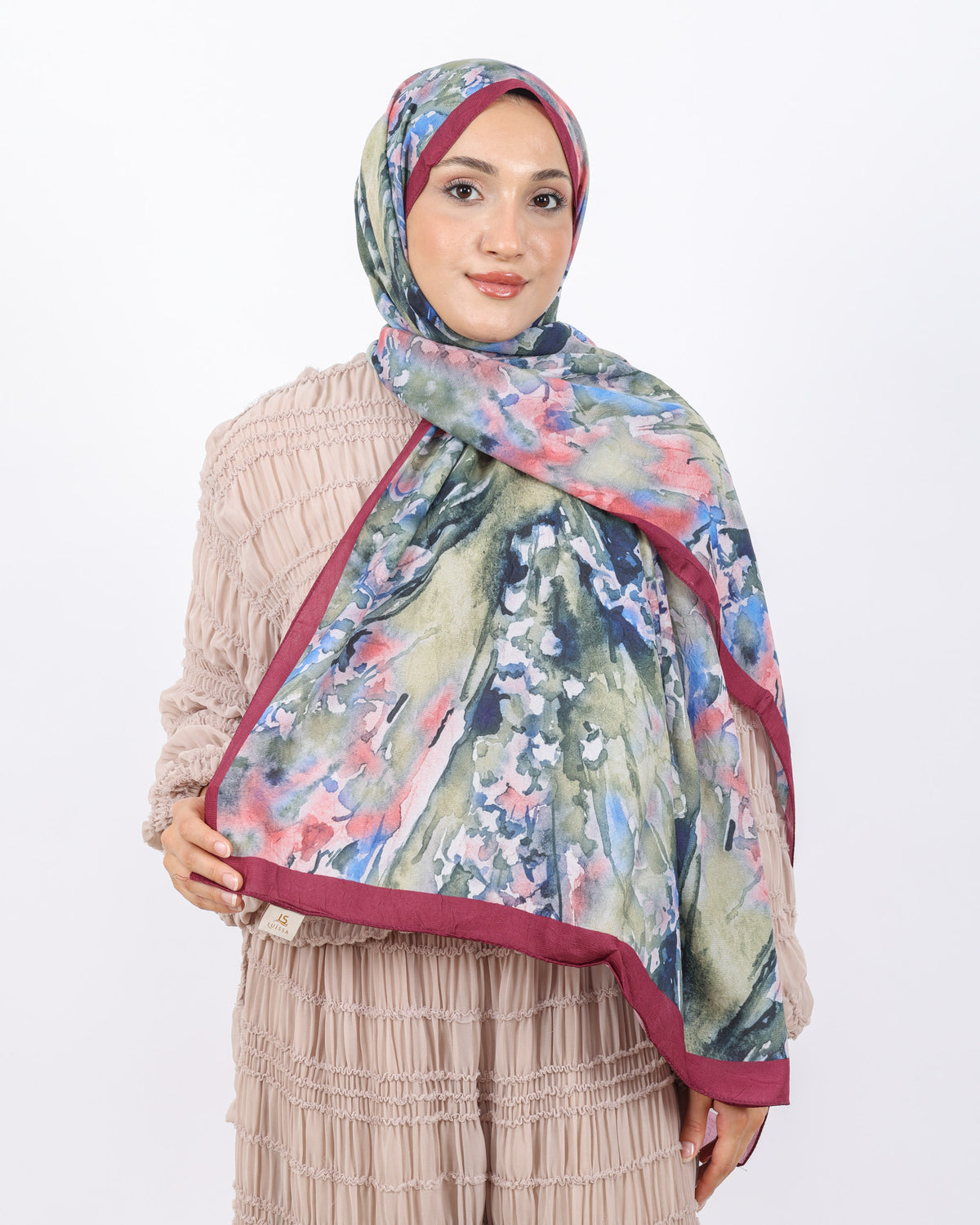 Soft Bambu Kraş Şal D051 Bordo